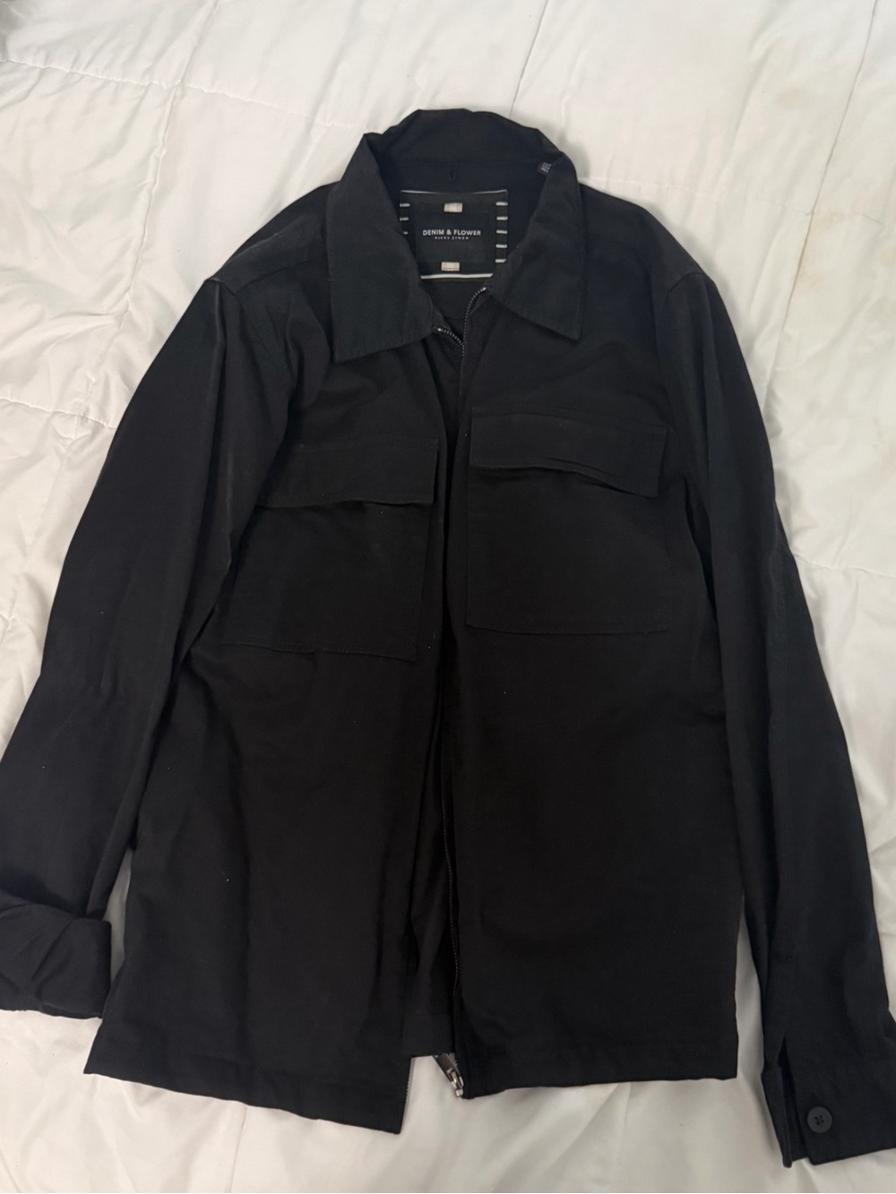 Denim & Flower Men’s Black Military-Style Field Jacket